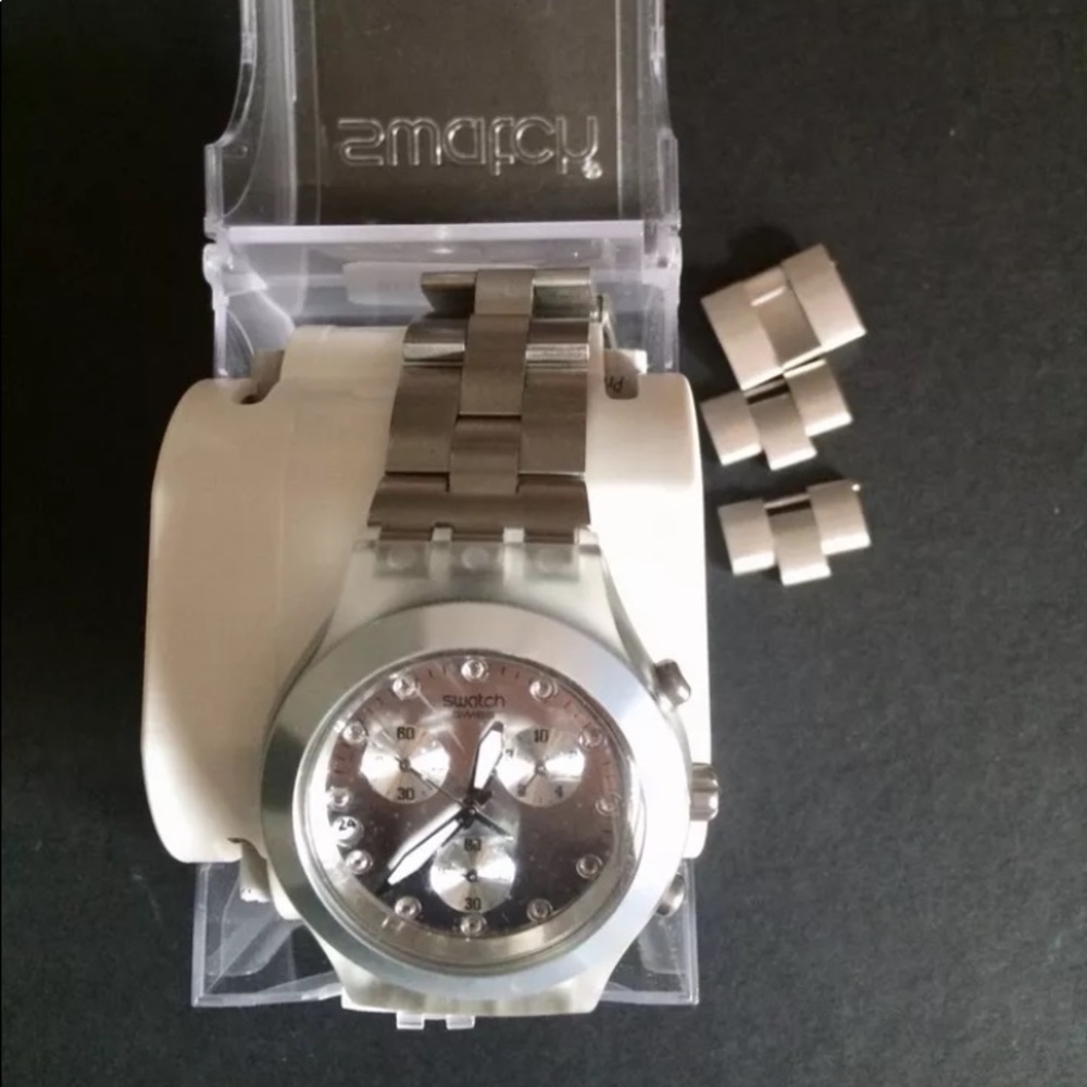 Swatch Irony Full Blooded Silver Chronograph Watch